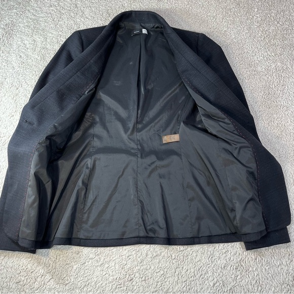 Saks Fifth Avenue Signature Wool Suit Jacket Blazer Black Tweed Size 2 Business - Picture 3 of 15